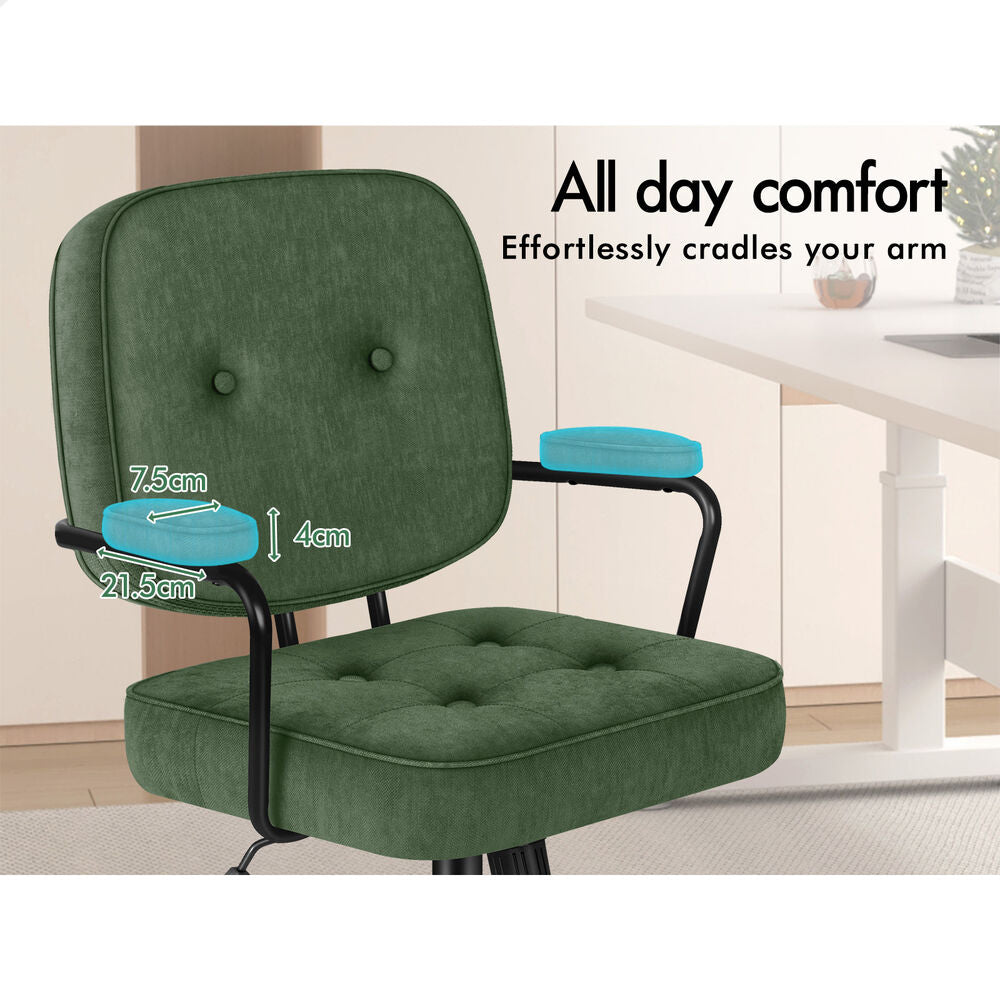 ALFORDSON Office Chair Ergonomic Executive Computer Work Seat Chenille (Green)
