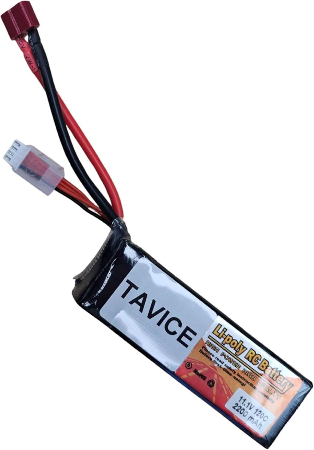TAVICE 2 Pack Replacement 3S LiPo Battery 11.1V 120C 2200mAh with Deans Connector Compatible with RC Cars, Trucks & Airplanes