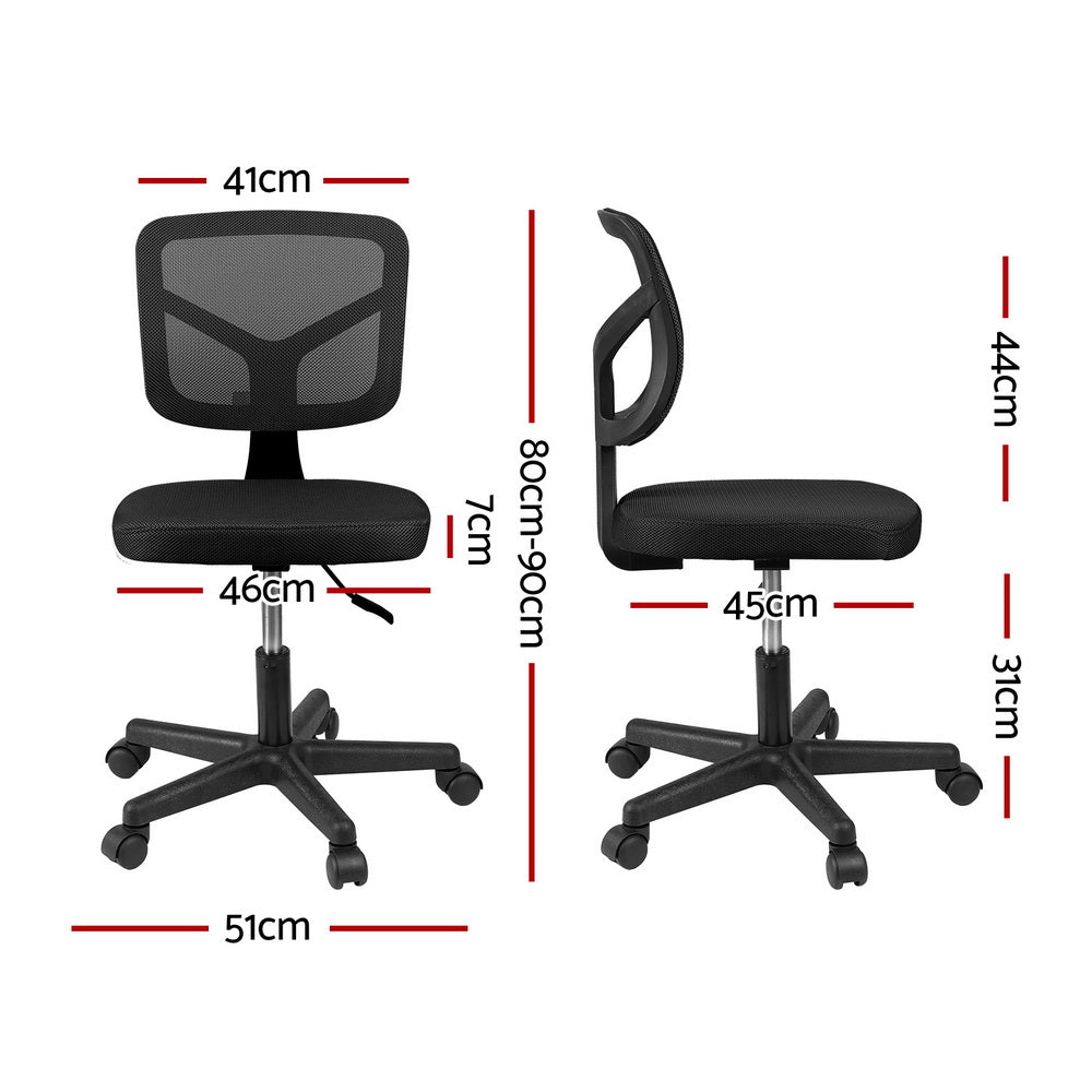 Artiss Ergonomic Armless Office Chair Mesh (Black)