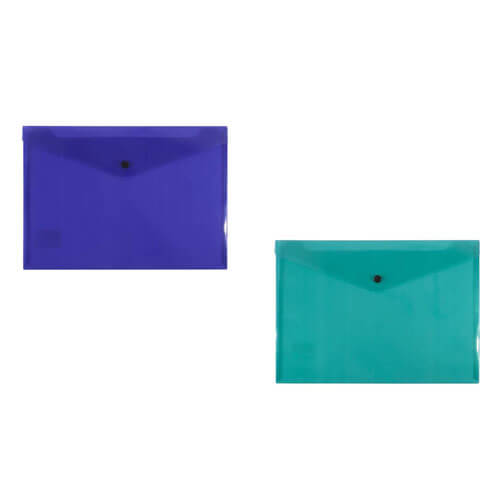 Bantex Button Closure Document Folder (A4) - Clear