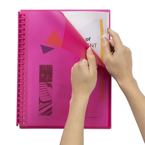 Marbig Refillable Display Book A4 (Translucent) - Pink