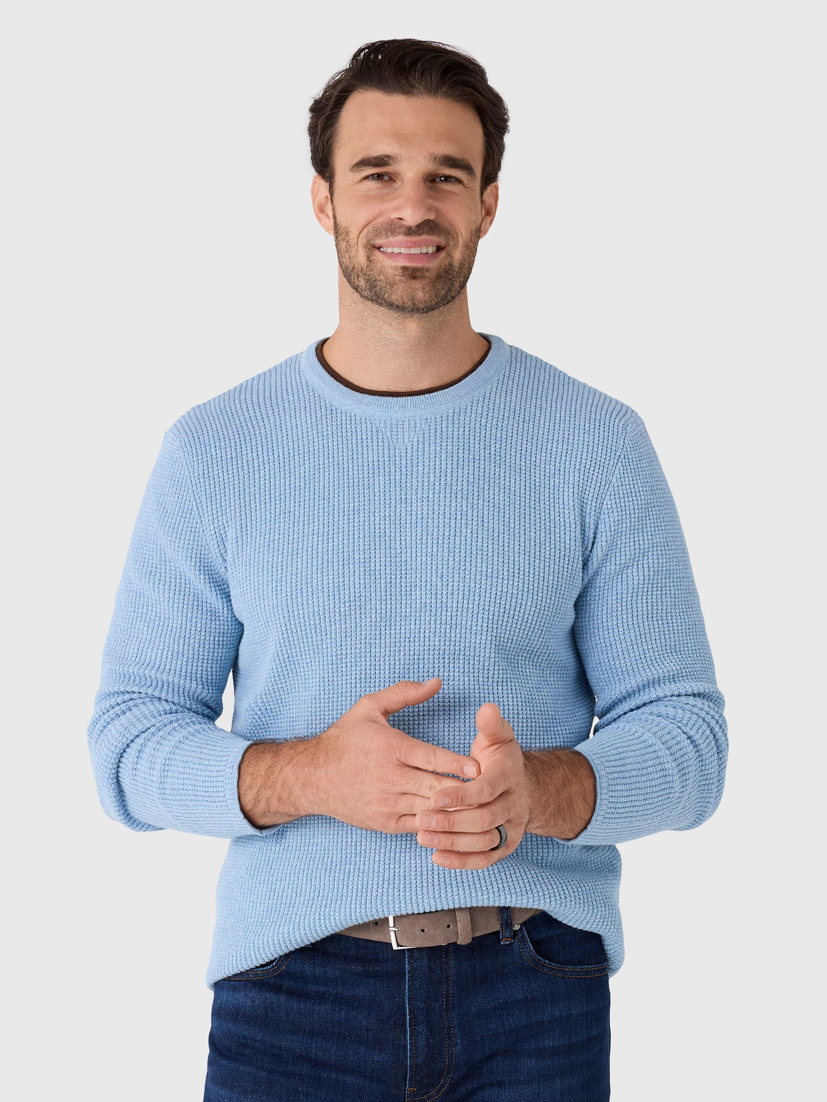 Billy Reid Men's Martin Mini Waffle Crew