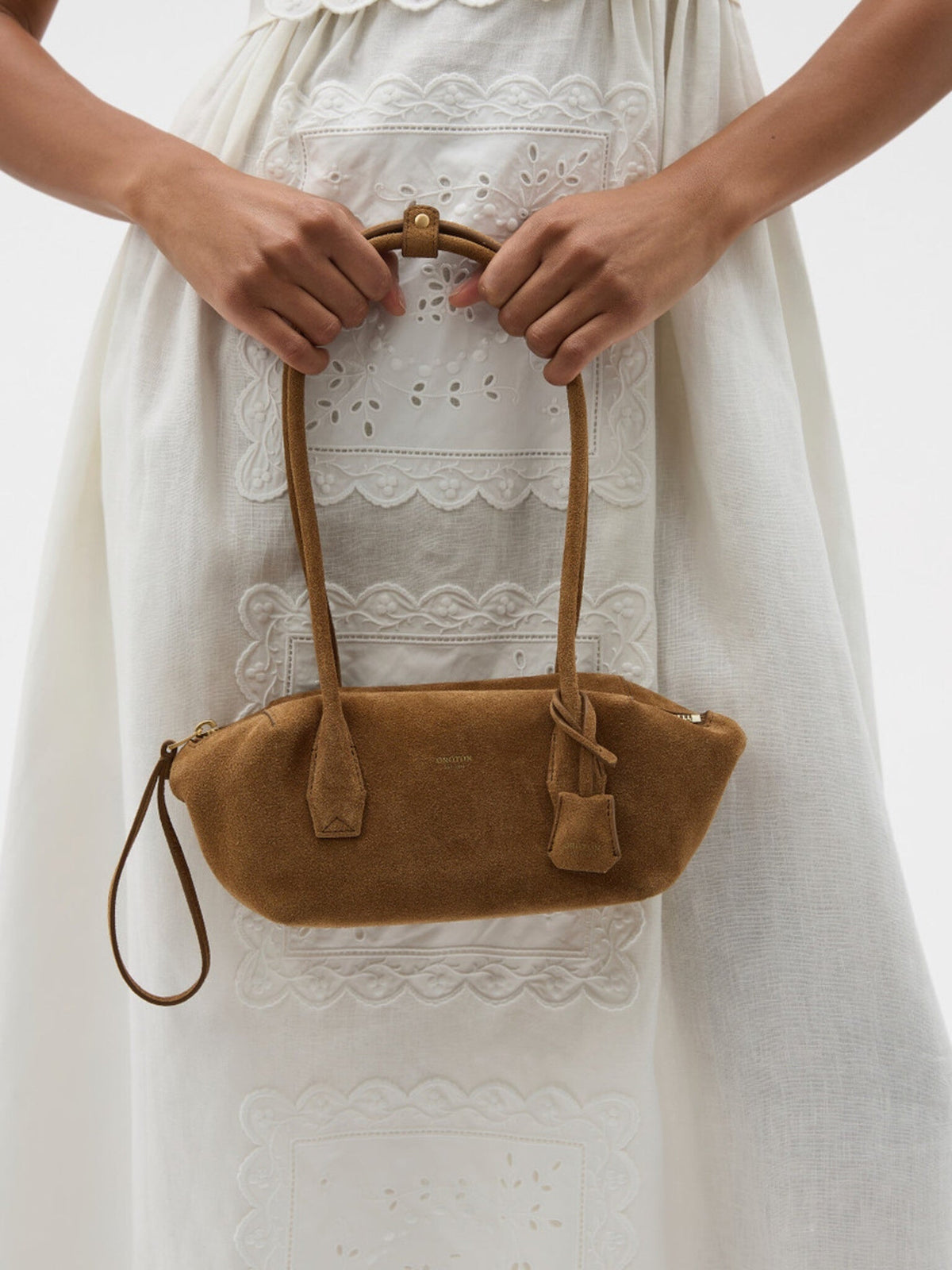 Oroton Breeze Suede Baguette Bag