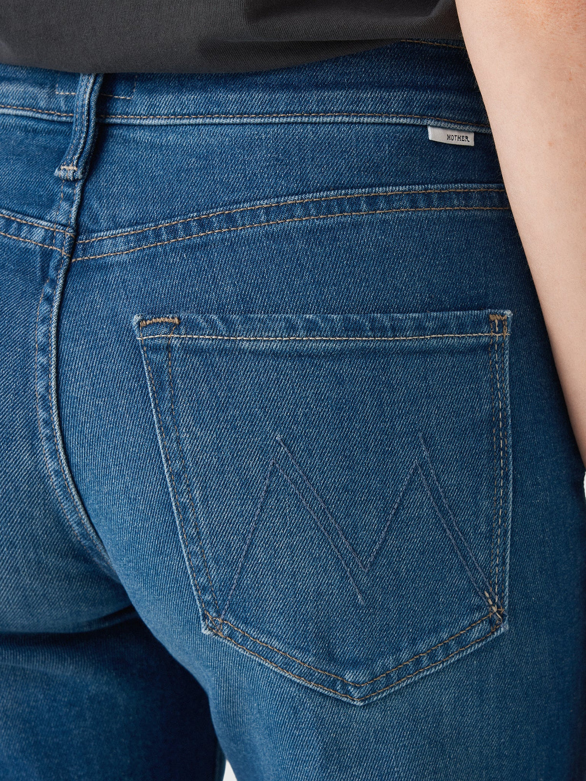 Mother Women's The Mid Rise Rambler Flood Fray Jean