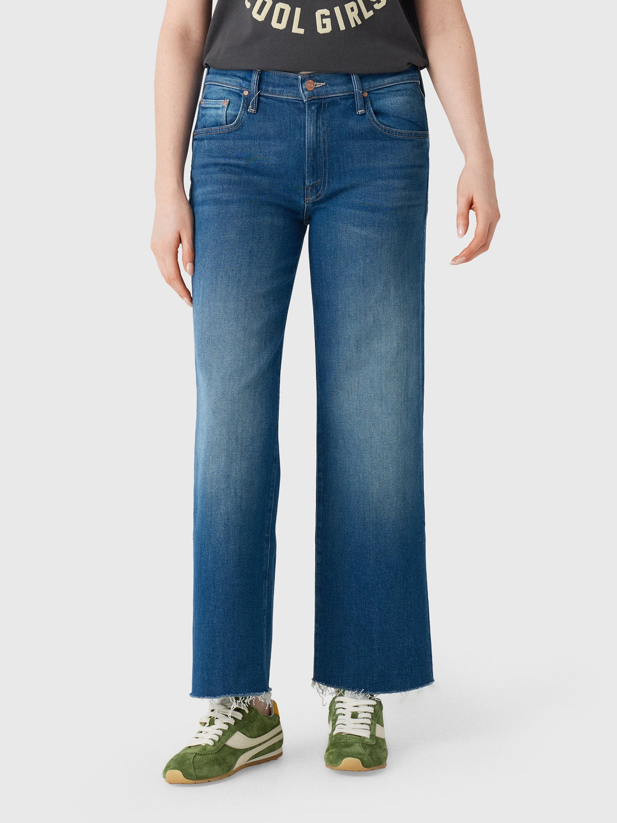 Mother Women's The Mid Rise Rambler Flood Fray Jean