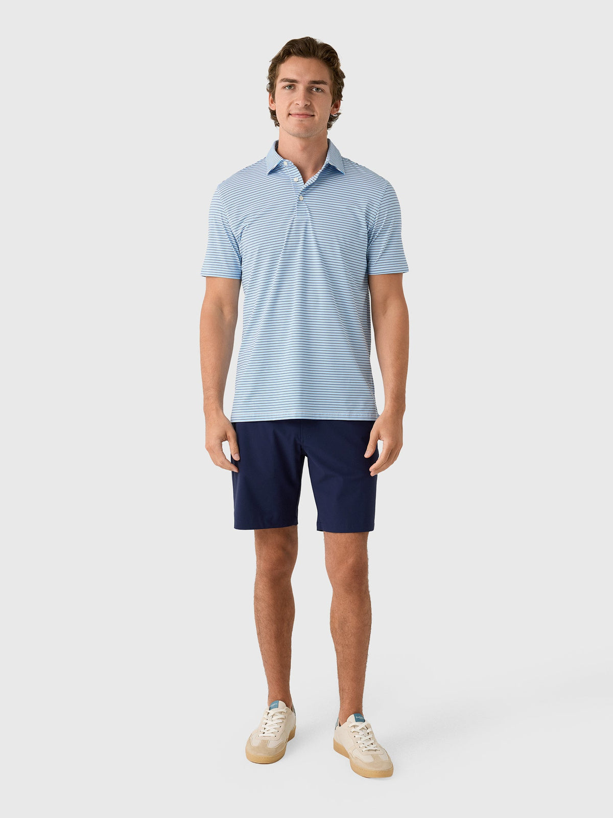 Southern Tide Men's Pelican Landing Stripe Coastal Breeze Performance Polo