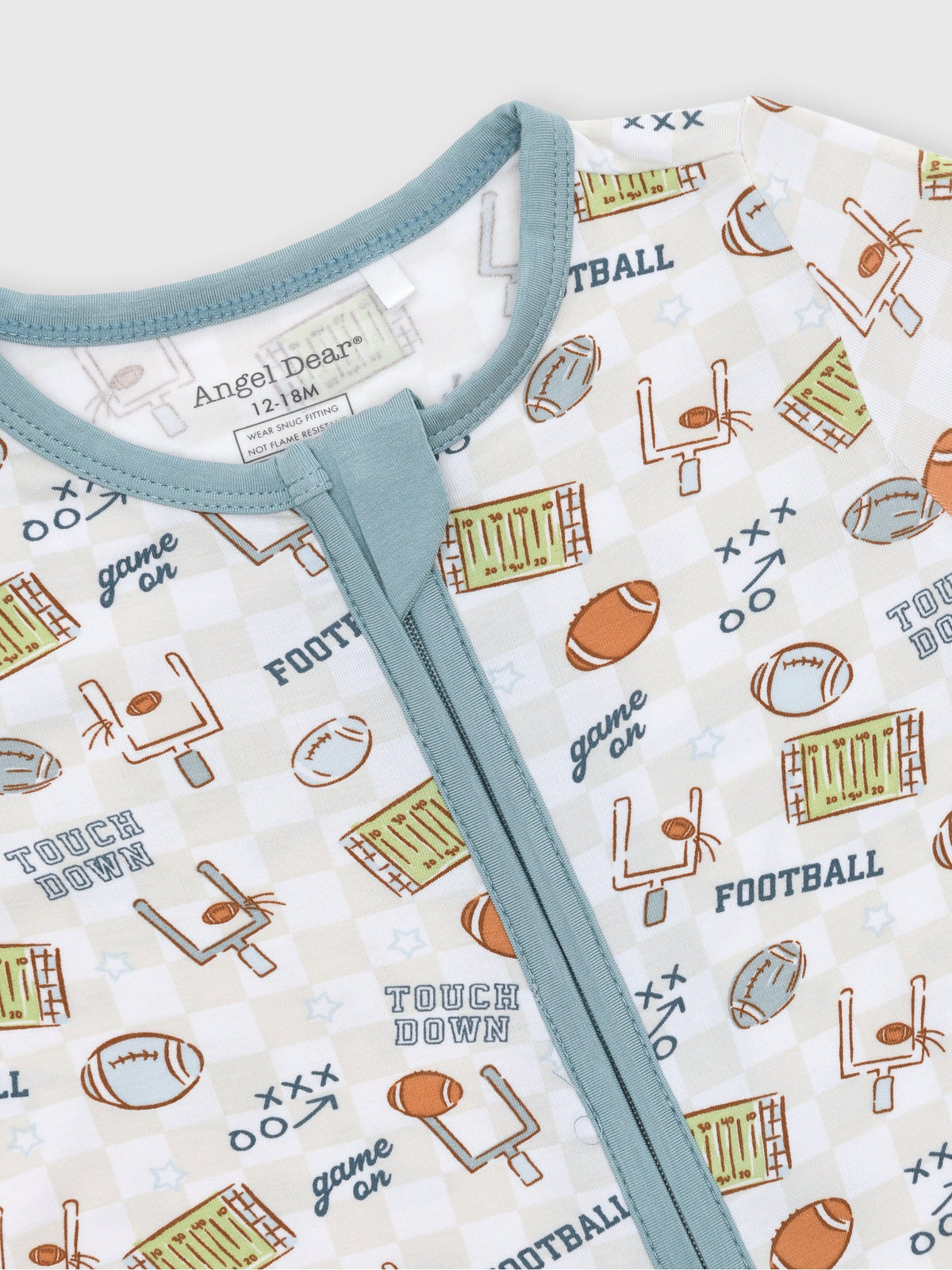 Angel Dear Baby Boys' Football Check Convertible Romper