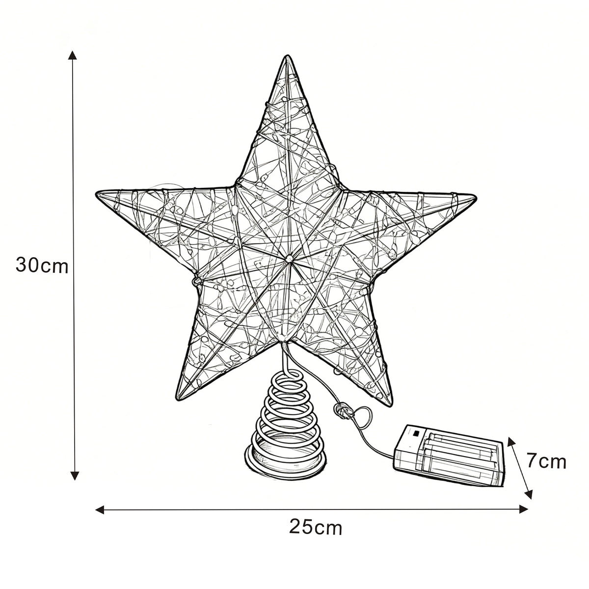 Lexi Lighting 25cm Iridescent Gliter Light Up Tree Top