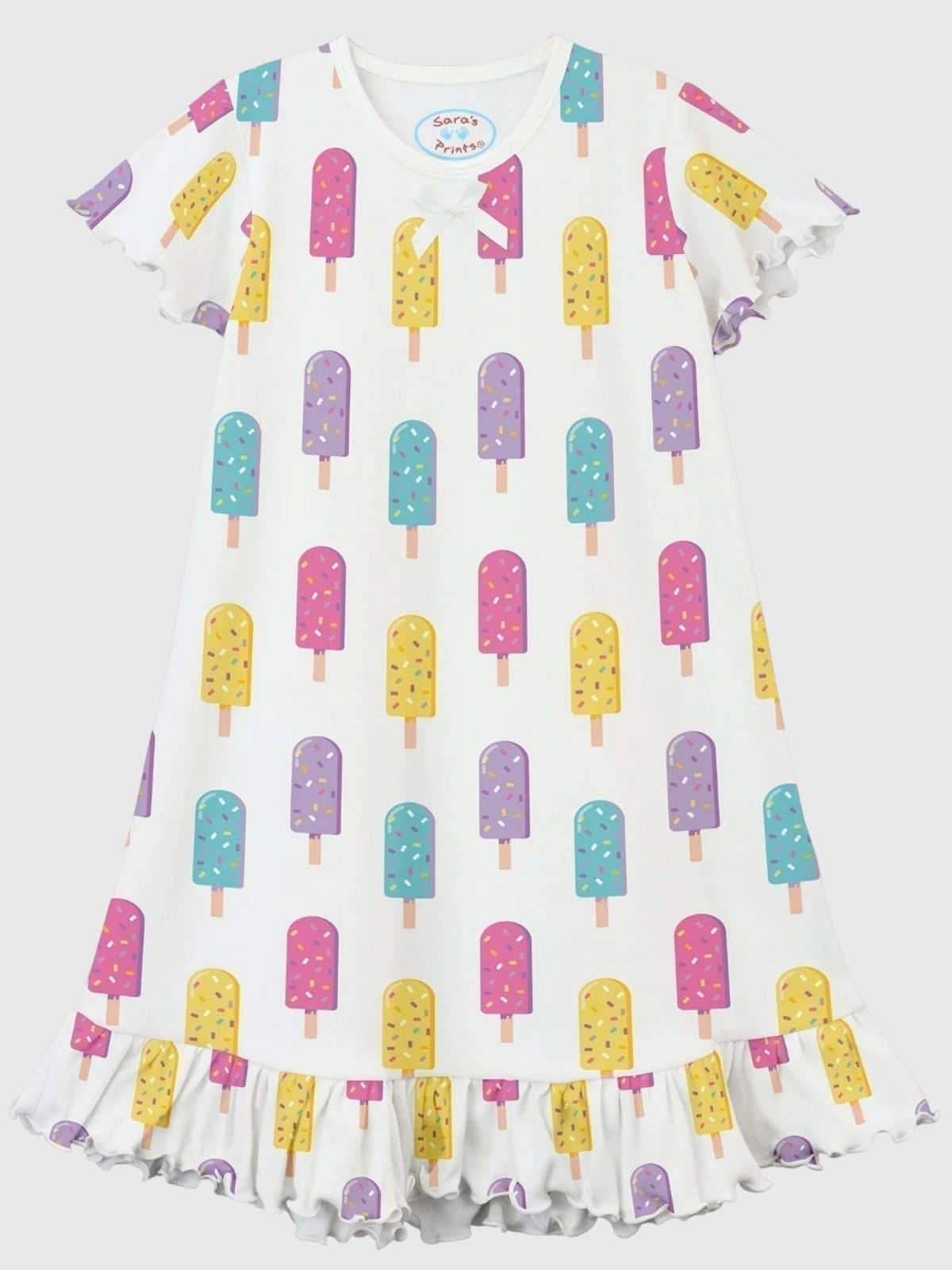 Sara's Prints Girls' Short Sleeve Nightie