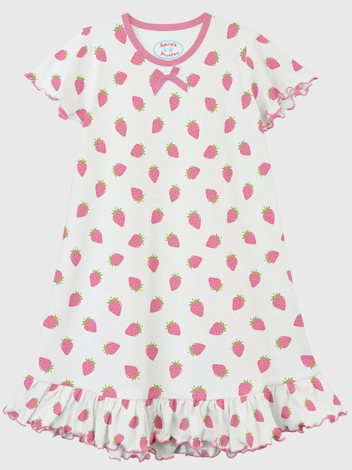 Sara's Prints Girls' Short Sleeve Nightie
