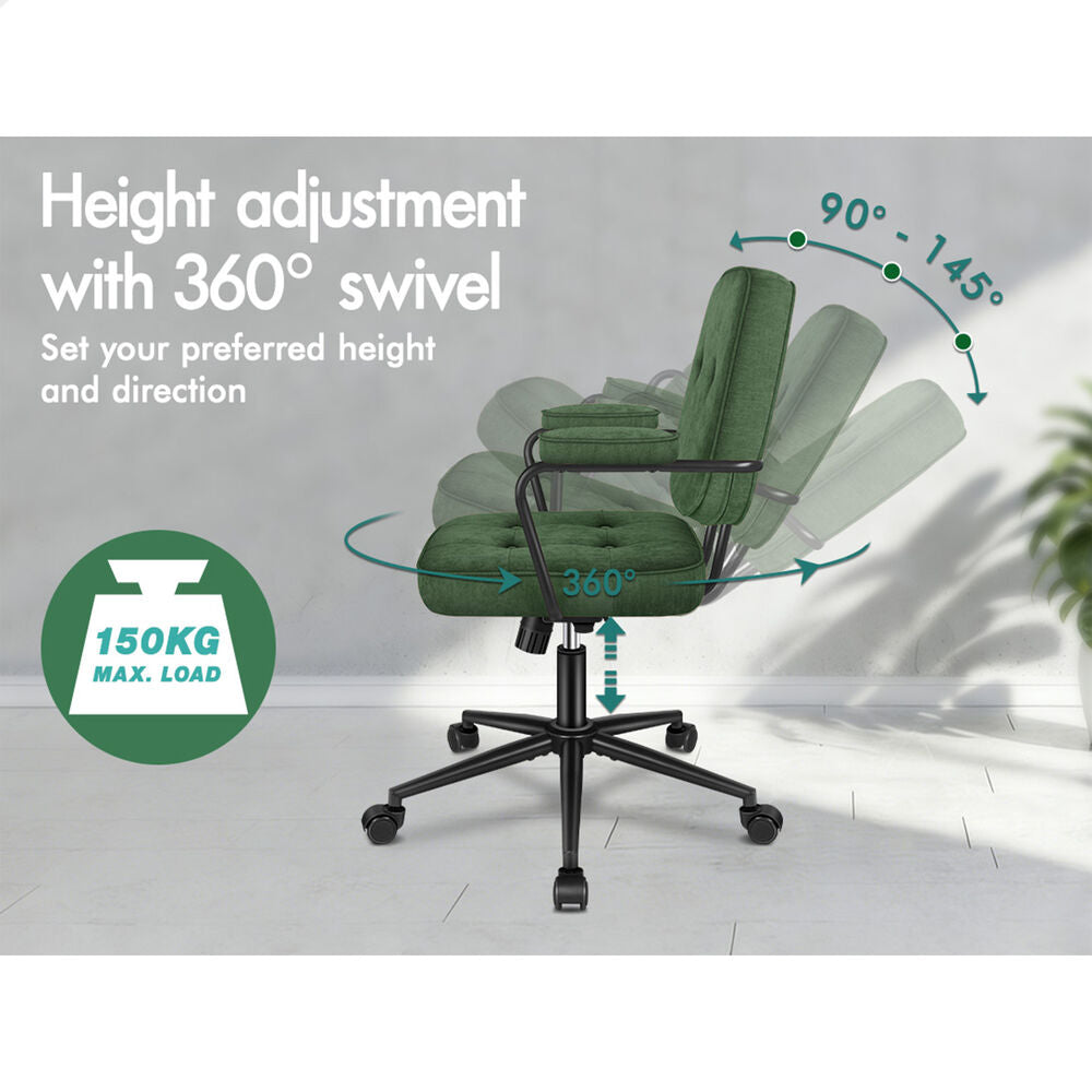 ALFORDSON Office Chair Ergonomic Executive Computer Work Seat Chenille (Green)