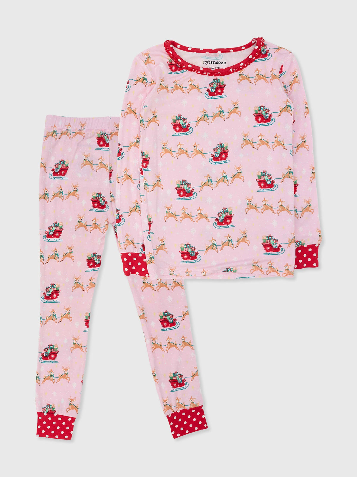 Rufflebutts Girls' Ruffle Long Sleeve Pajama Set