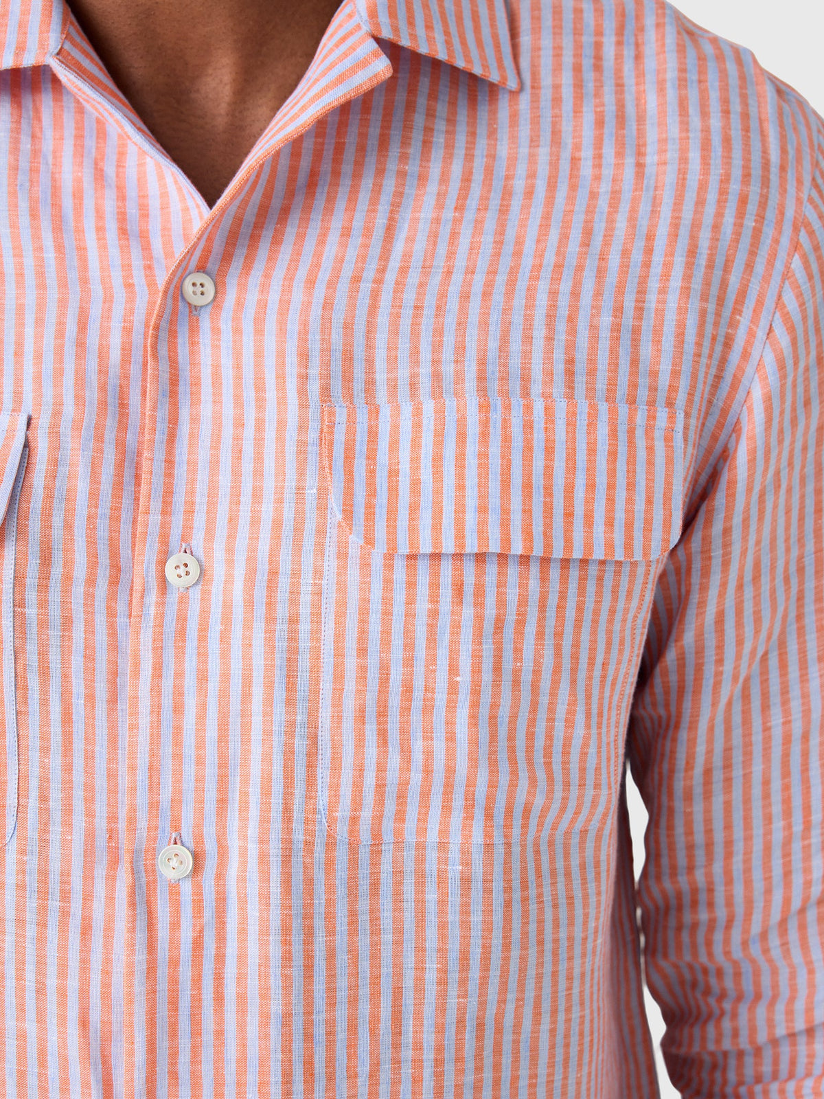 Maria Santangelo Men's Stripe Woven Camp Shirt