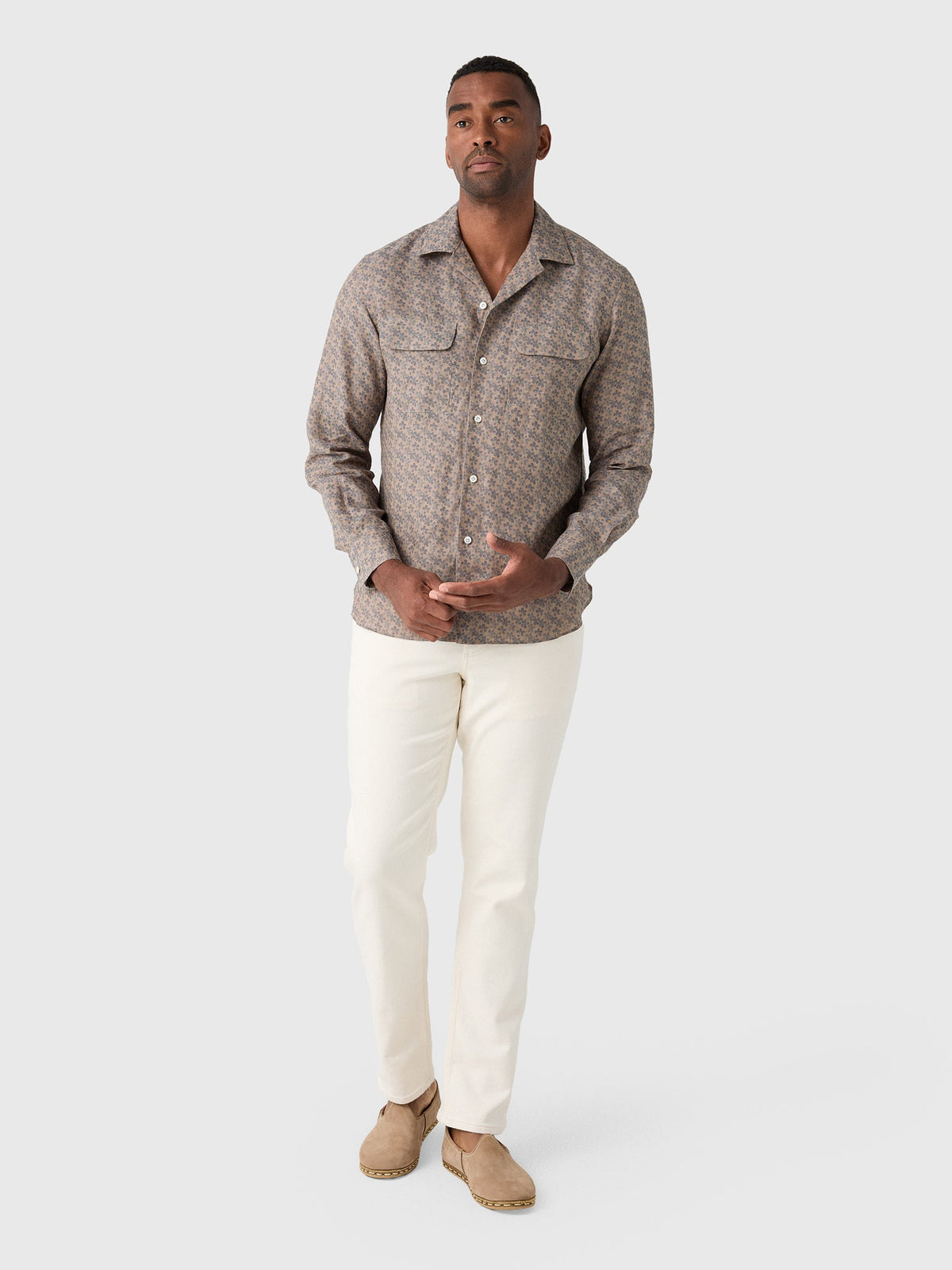 Maria Santangelo Men's Pattern Woven Camp Shirt