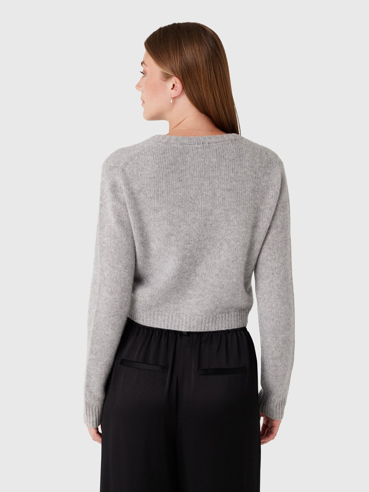 White & Warren Women's Cashmere Scoop Cropped Cardigan