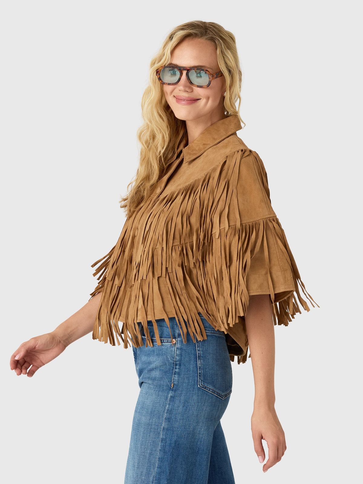 Berenice Women's Valina Suede Fringe Cape