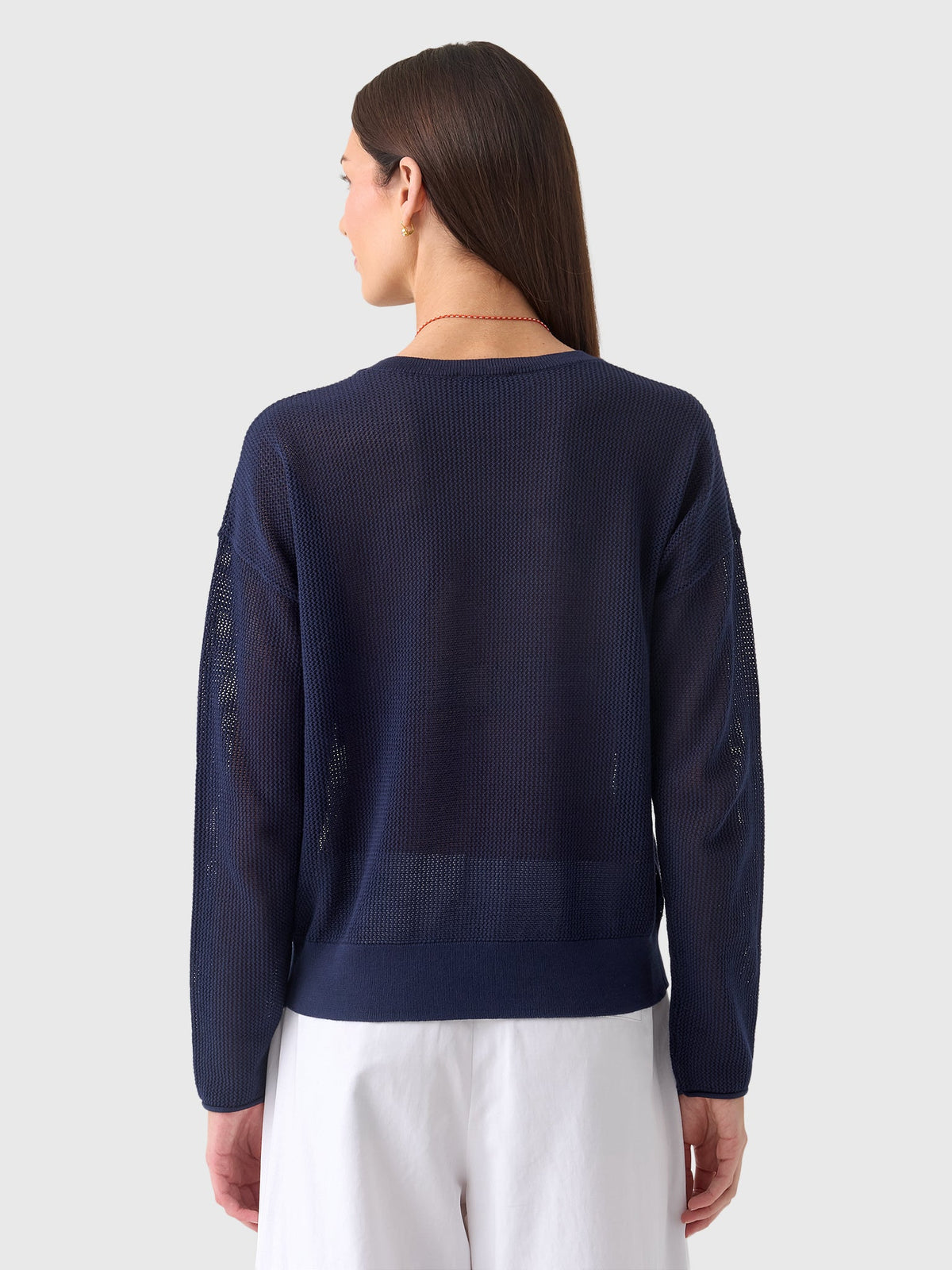 MVG Women's Mesh Star Crewneck Sweater