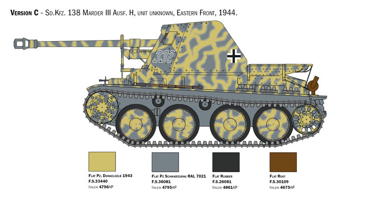 Italeri 1/35 Sd. Kfz. 138 Marder III H With Crew