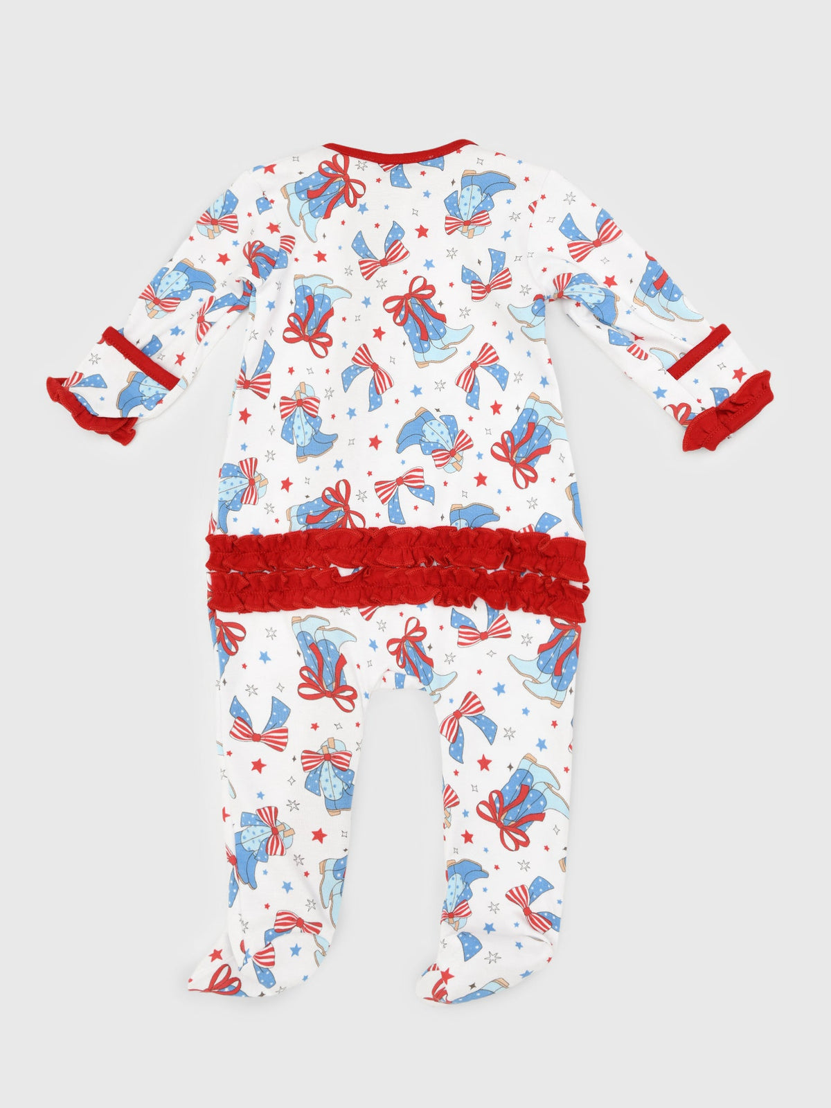 Magnolia Baby Baby Girls' Firecracker Cutie Ruffle Zip Footie