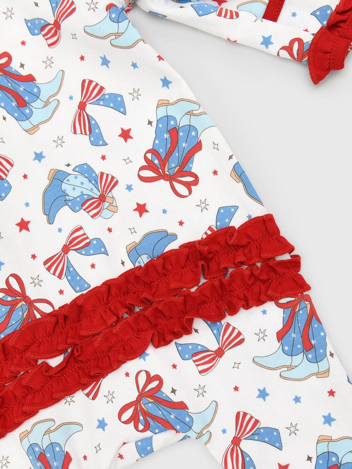 Magnolia Baby Baby Girls' Firecracker Cutie Ruffle Zip Footie