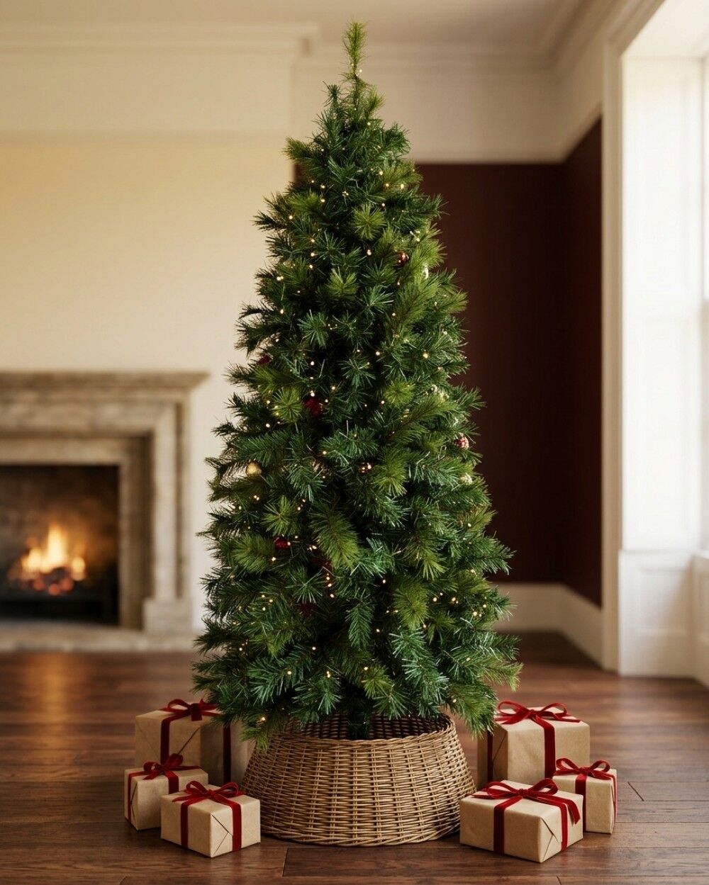 2.3m Slimline Artificial Christmas Tree | 826 Tips & Hinged Branches Green