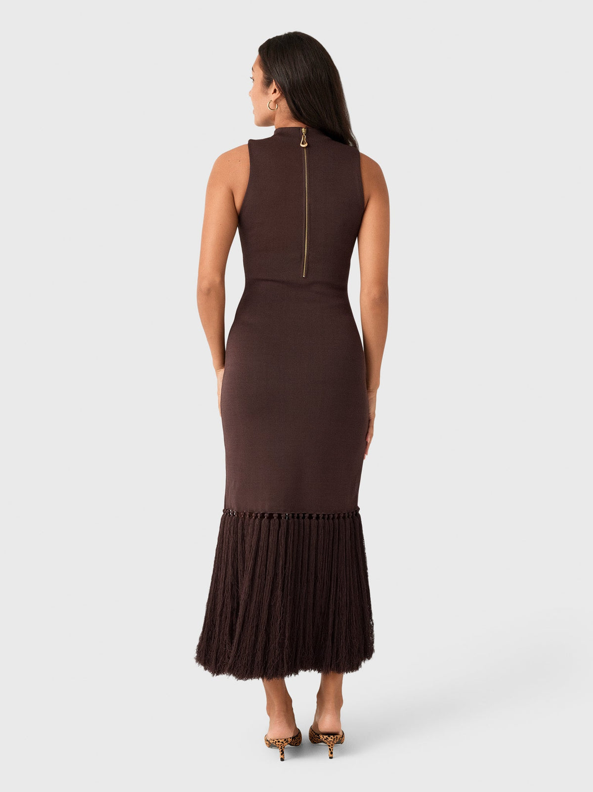 AJE Women's Sofina Knit Tassel Midi Dress