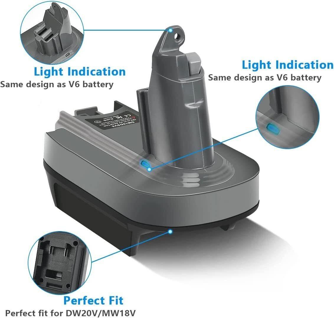 Tavice Adapter For DeWalt Milwaukee Bosch Battery Converter To Dyson V6