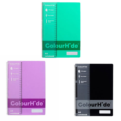 Colourhide A4 Notebook 120pg - Black