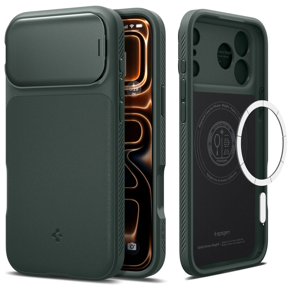 SPIGEN Optik Armor MagSafe Case for iPhone 18 Pro/17 Pro (Abyss Green)