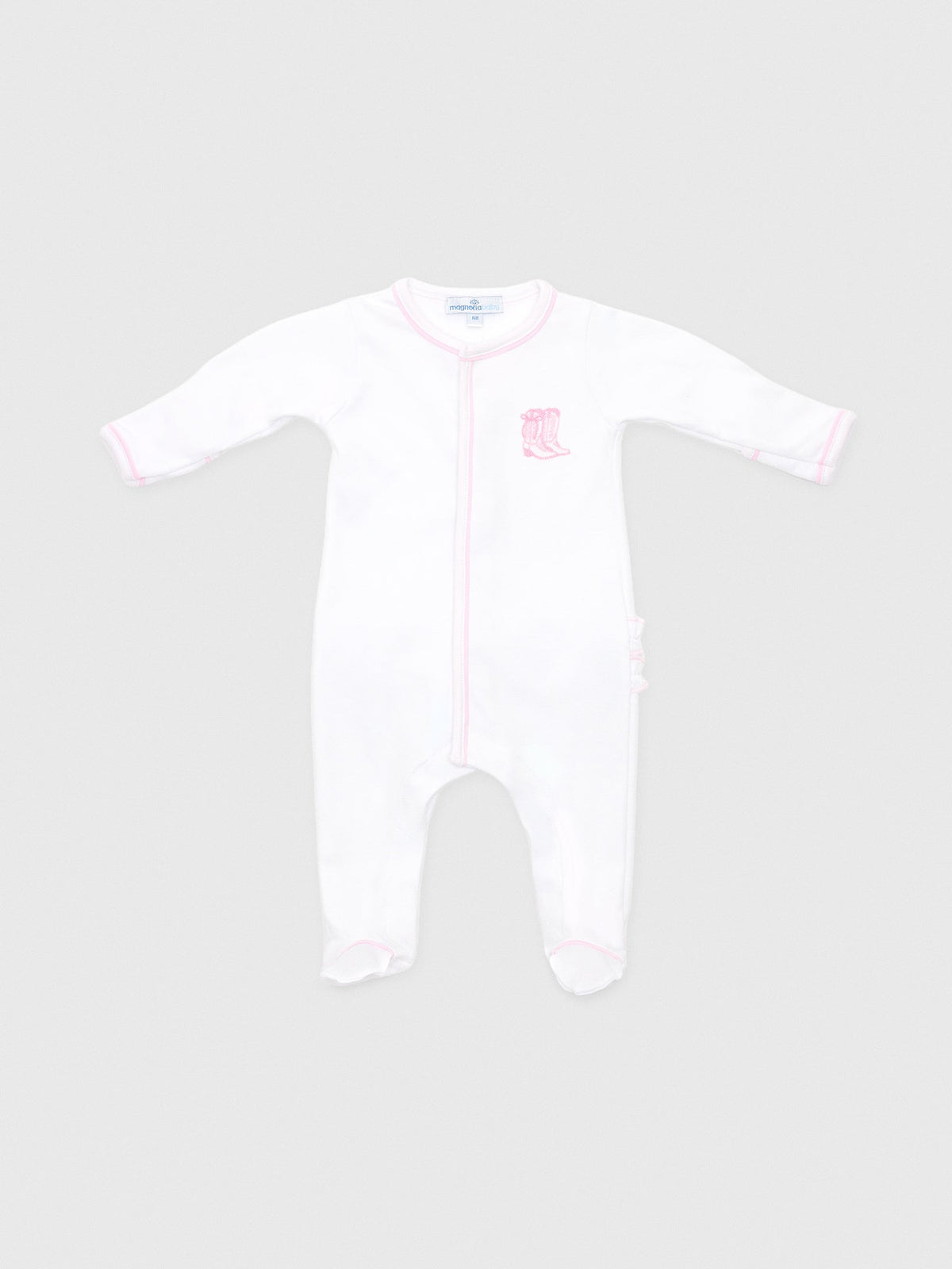 Magnolia Baby Baby Girls' Darling Cowboy Boots Ruffle Footie