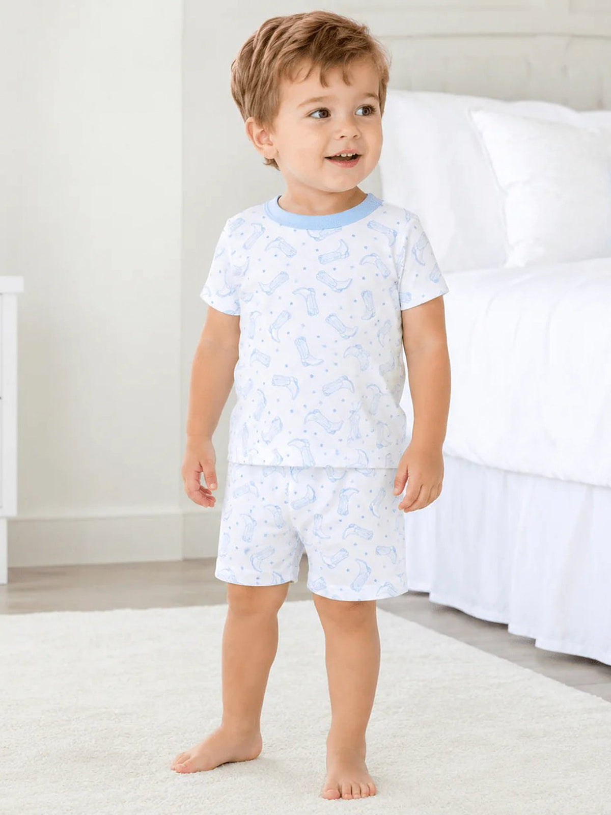 Magnolia Baby Boys' Darling Cowboy Boots Short Pajama Set