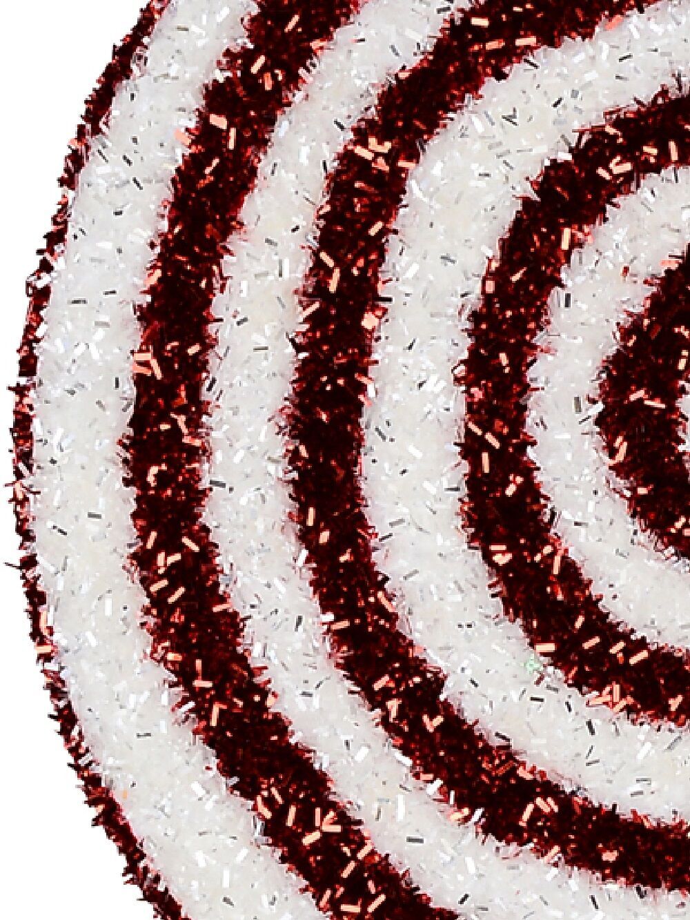 Red & White Spiral Metallic Tinsel Plaque Long Christmas Stem | 71cmRed & White