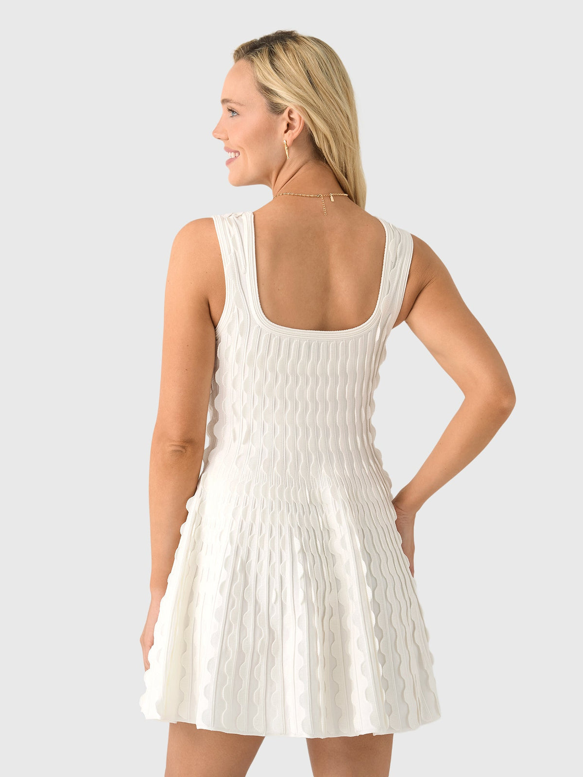 Simkhai Women's Vanna Scalloped Knit Mini Dress