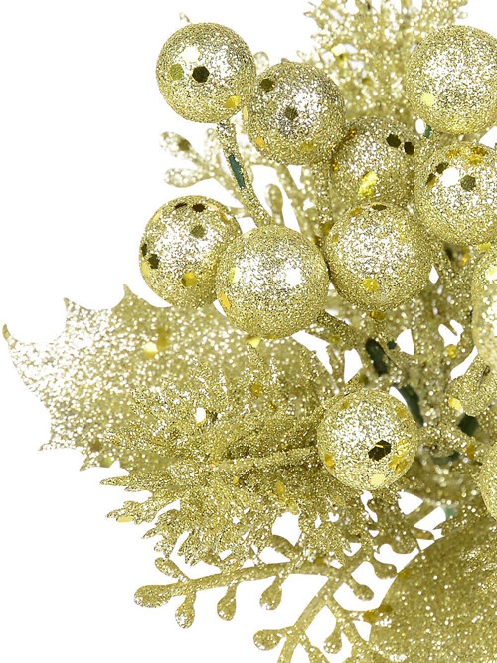 Champagne Berries, Twigs & Mixed Foliage Christmas Tree Stem Pick | 20cmChampagne