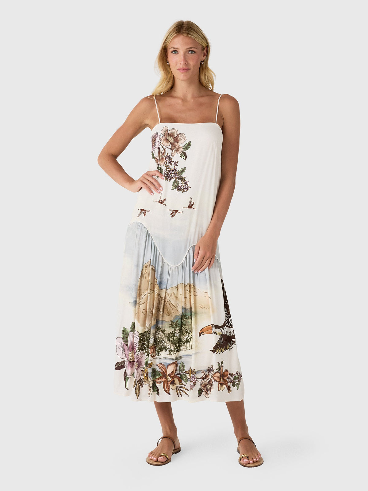 Farm Rio Women's Toile De Rio Sleeveless Maxi Dress
