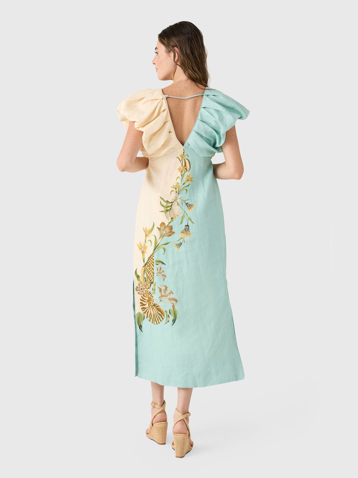 Farm Rio Women's Marine Garden Midi Dress