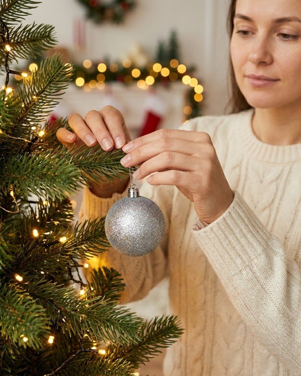 35x Lustrous Silver & Matte White Mixed Essential Baubles | 60mmSilver & White