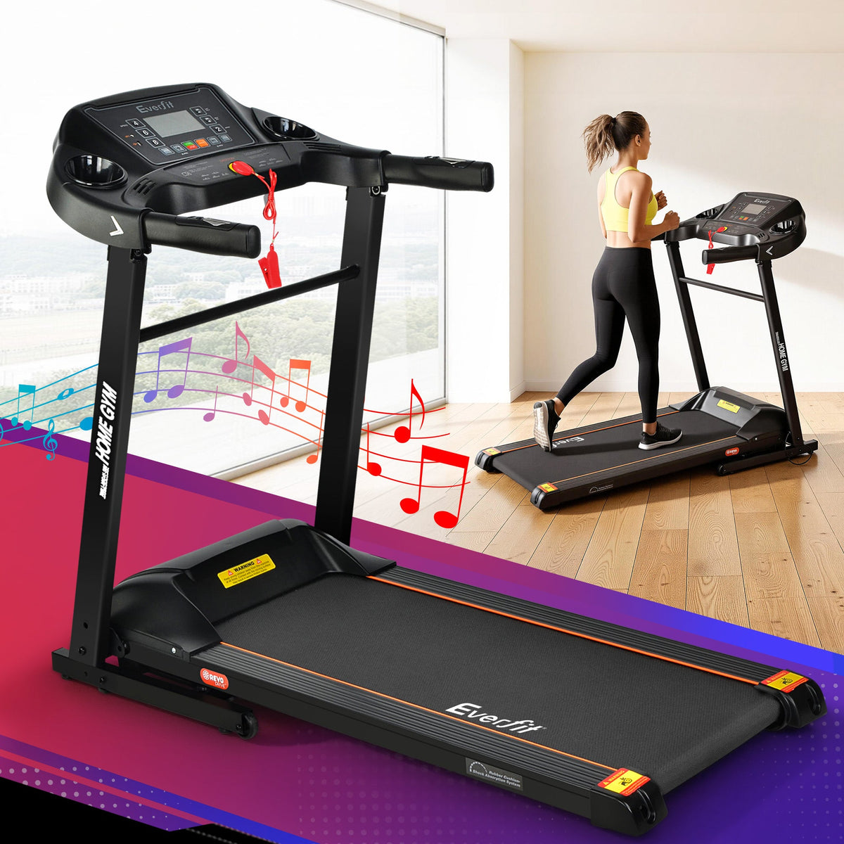 Everfit Treadmill Electric Home Gym Fitness Exercise Machine Foldable 400mm