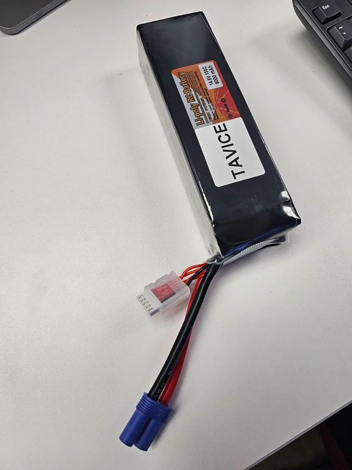 TAVICE 2 Pack 4S LiPo Battery 14.8V 9000mAh 130C with EC5 Connector Compatible with RC Car, Airplane, Jet & Helicopter