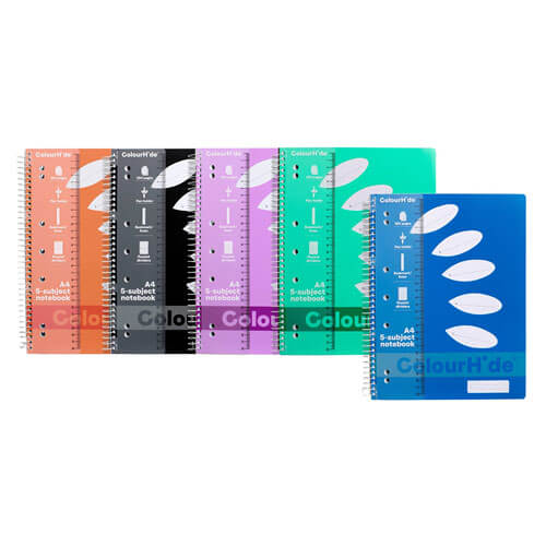 Colourhide 5 Subject Notebook A4 250 pages - 20mm