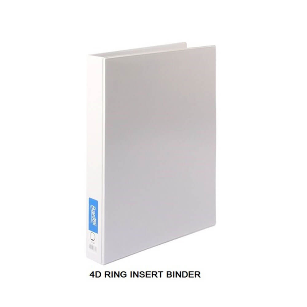 Bantex 4 D-Ring Insert Binder White 38mm A3 - Landscape