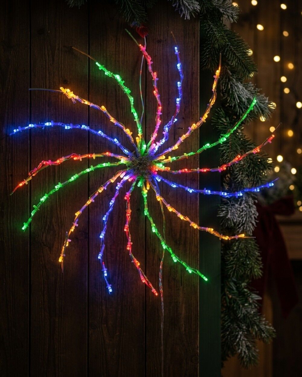 49cm Multi Colour LED Spiral Galaxy Pinwheel Light DisplayRed, Green, Orange & Blue