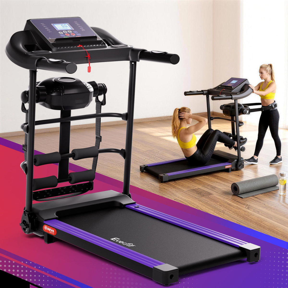 Everfit Treadmill Electric Home Gym Fitness Exercise Machine w/ Massager 400mm