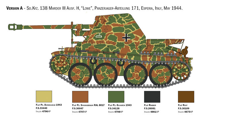 Italeri 1/35 Sd. Kfz. 138 Marder III H With Crew