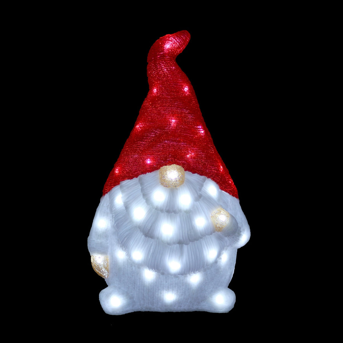 Lexi Lighting Acrylic Red Santa Gonk Christmas Lights