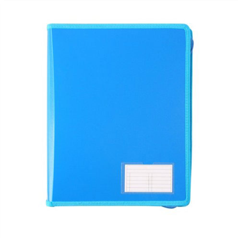 Bantex A4 2D-Ring Zippered Binder 25mm - Blueberry
