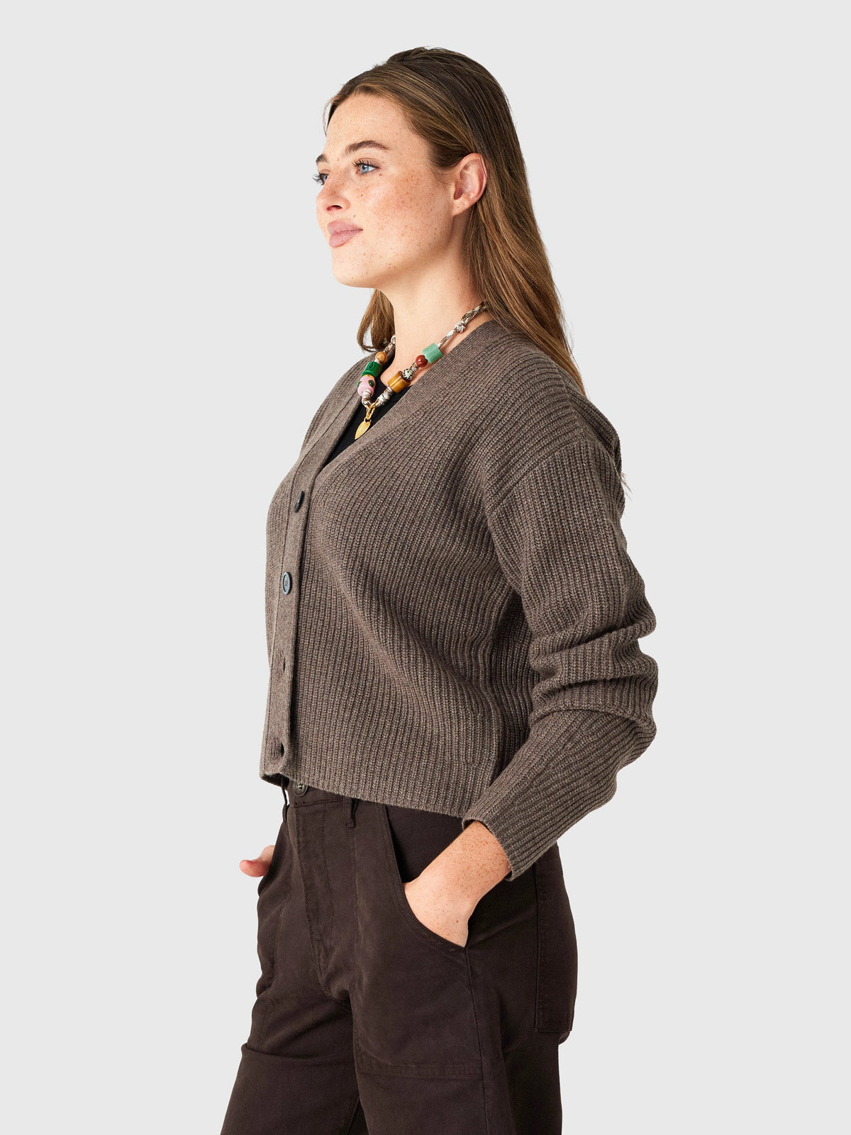 Organic John Patrick Women's Elena Cashmere Ribbed Cardigan