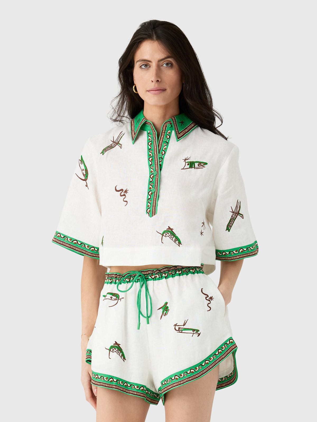 Alemais Women's Wanda Embroidered Shirt