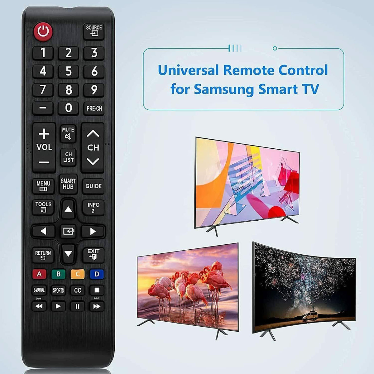 Samsung TV Compatible Remote Control AA59-00602A / AA5900602A Replacement (No Setup Needed)