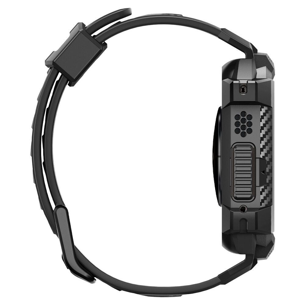 Spigen Apple Watch Ultra 4/3/2/1 49mm Rugged Armor Pro Band Case with Screen Protector (Black)